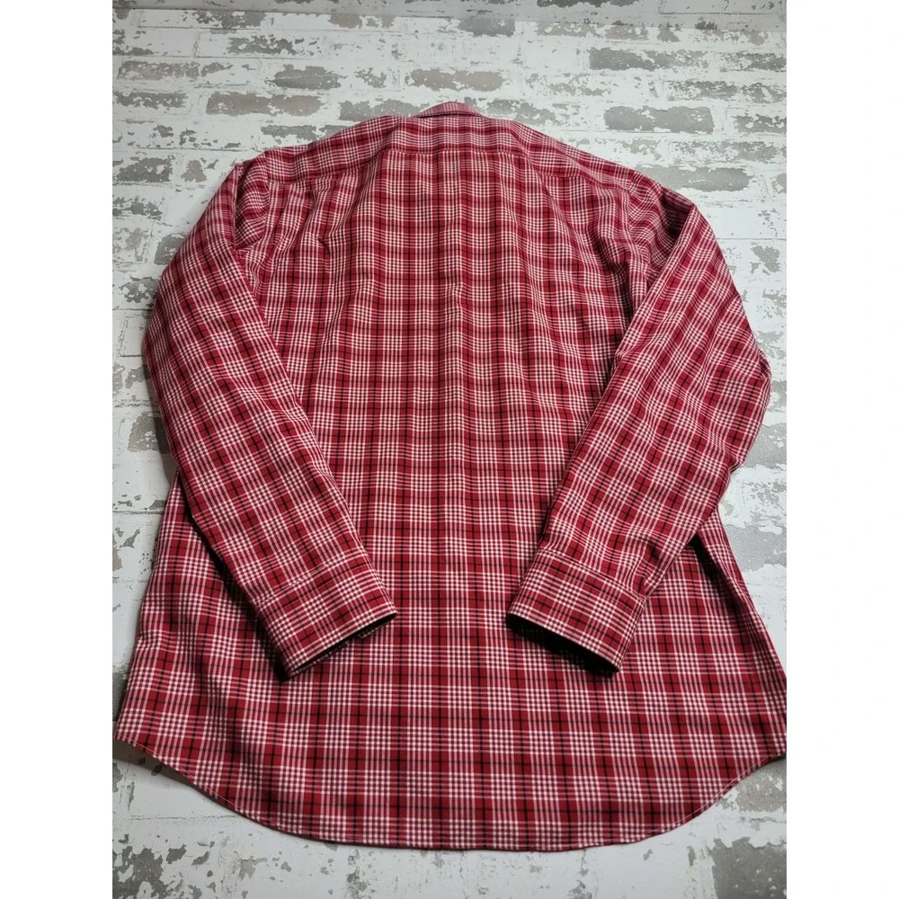 Banana Republic‎ Camden Fit Shirt Men's M Red Plaid Cotton Button Down Non Iron